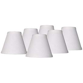 3.5-inch by 4.5-inch by 4.5-inch Meriville Gray Linen Clip On Chandelier Lamp Shades Gray, set of 6 3.5-inch by 4.5-inch by 4.5-inch Meriville Gray Linen Clip On Chandelier Lamp Shades Gray, set of 6
