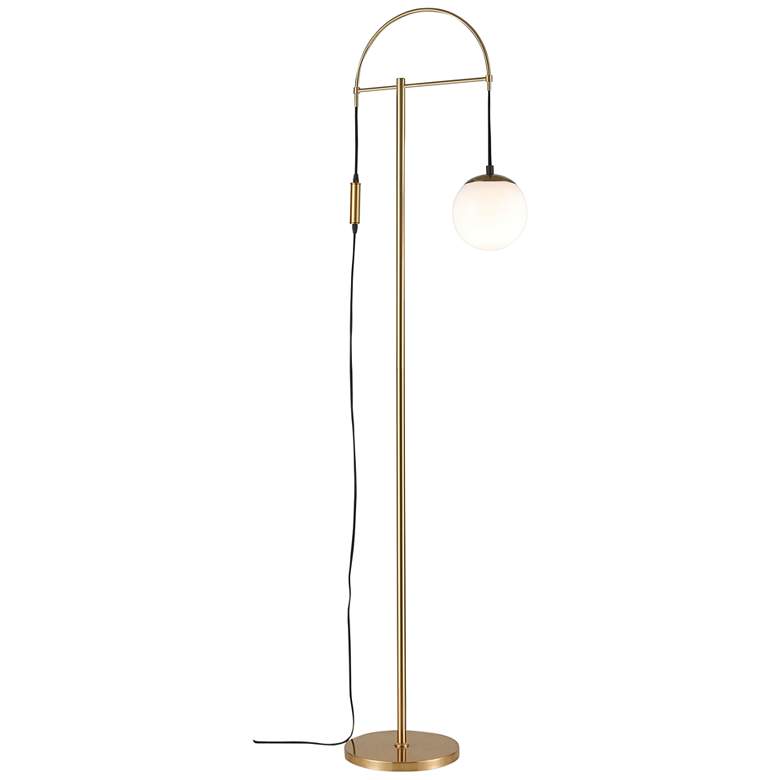 Dimond Malbo Honey Brass Metal Adjustable LED Arc Floor Lamp