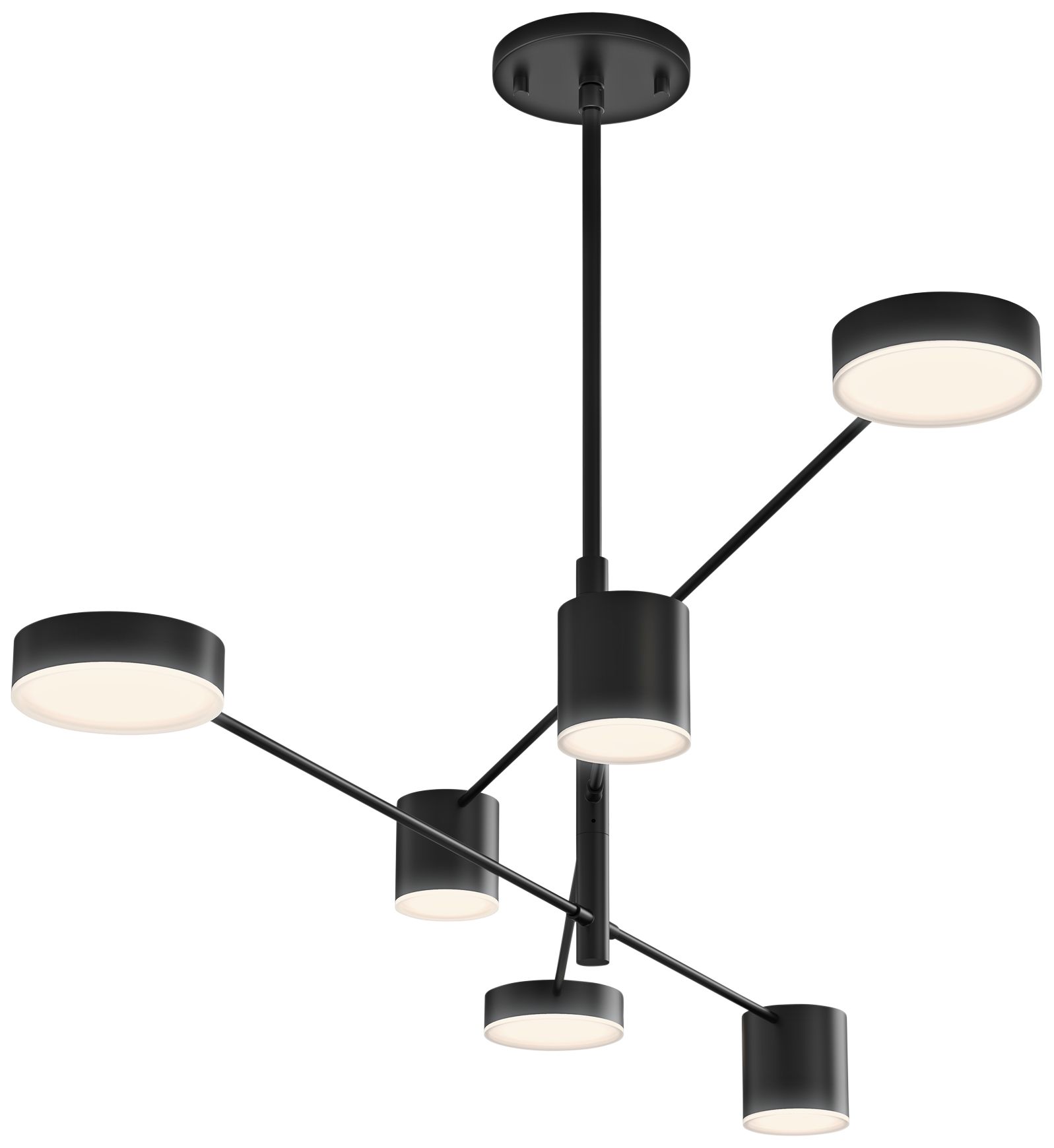Sonneman Counterpoint 45" Wide Satin Black 6-Light LED Pendant