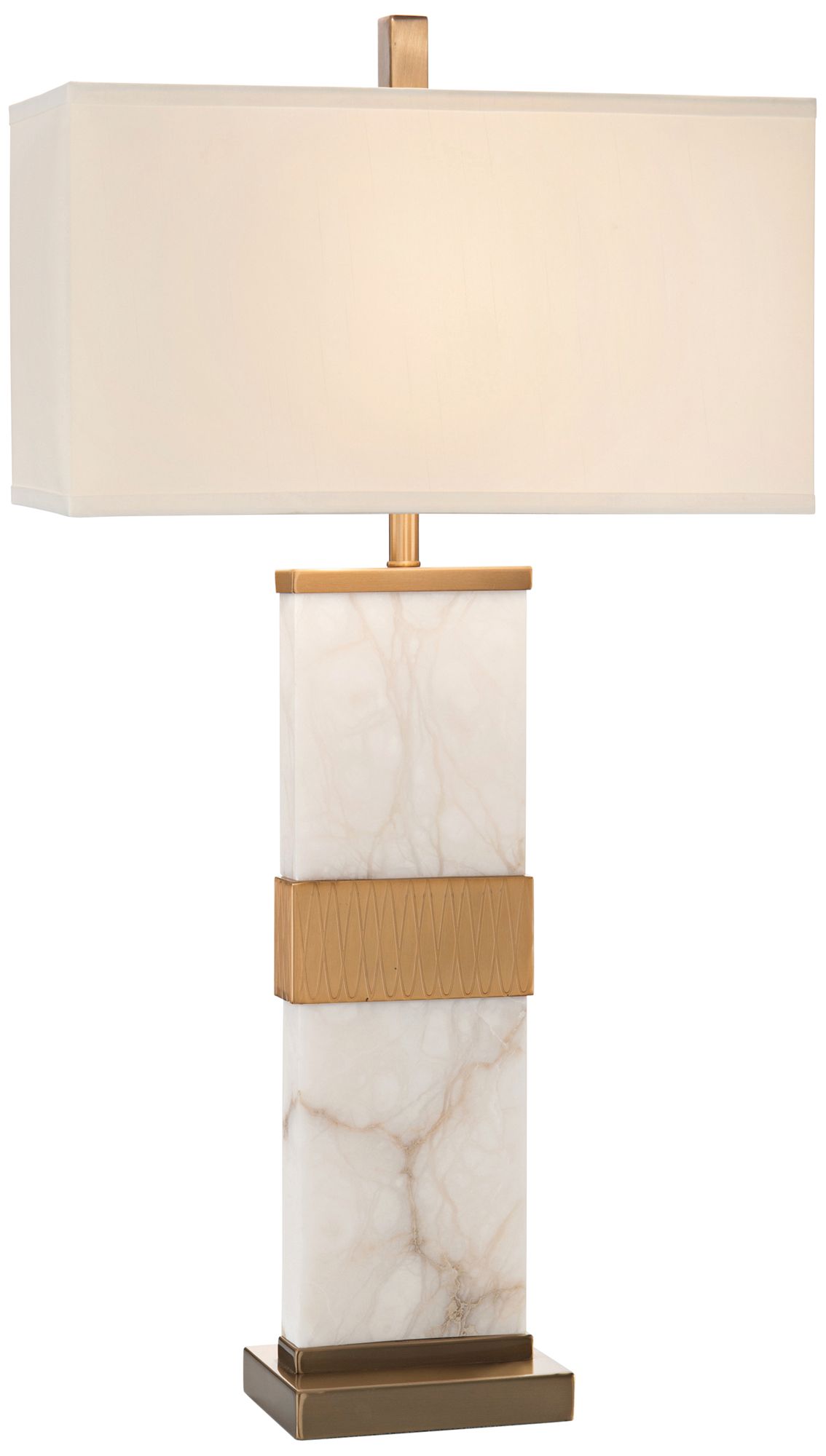 John Richard Alabaster Column Table Lamp