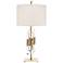 John Richard Antique Brass and Crystal Table Lamp