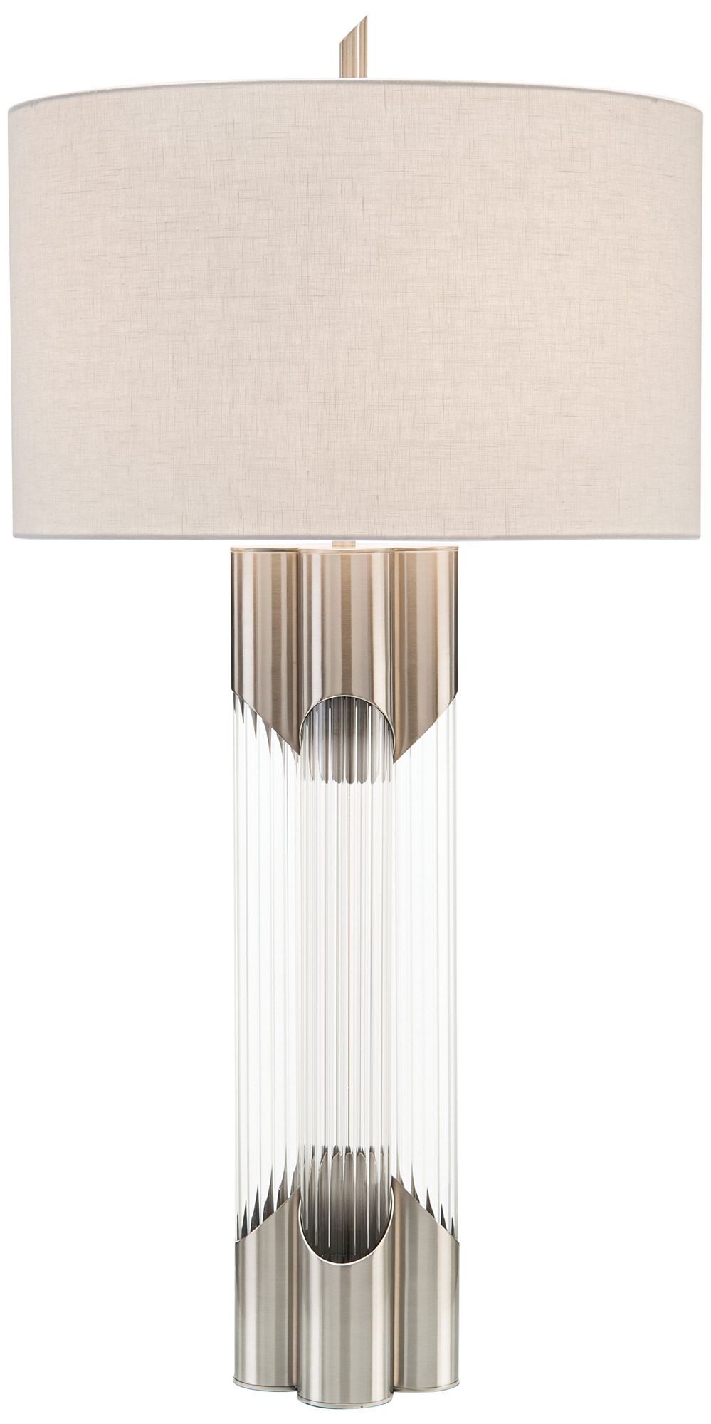 John Richard Polished Nickel and Glass Table Lamp