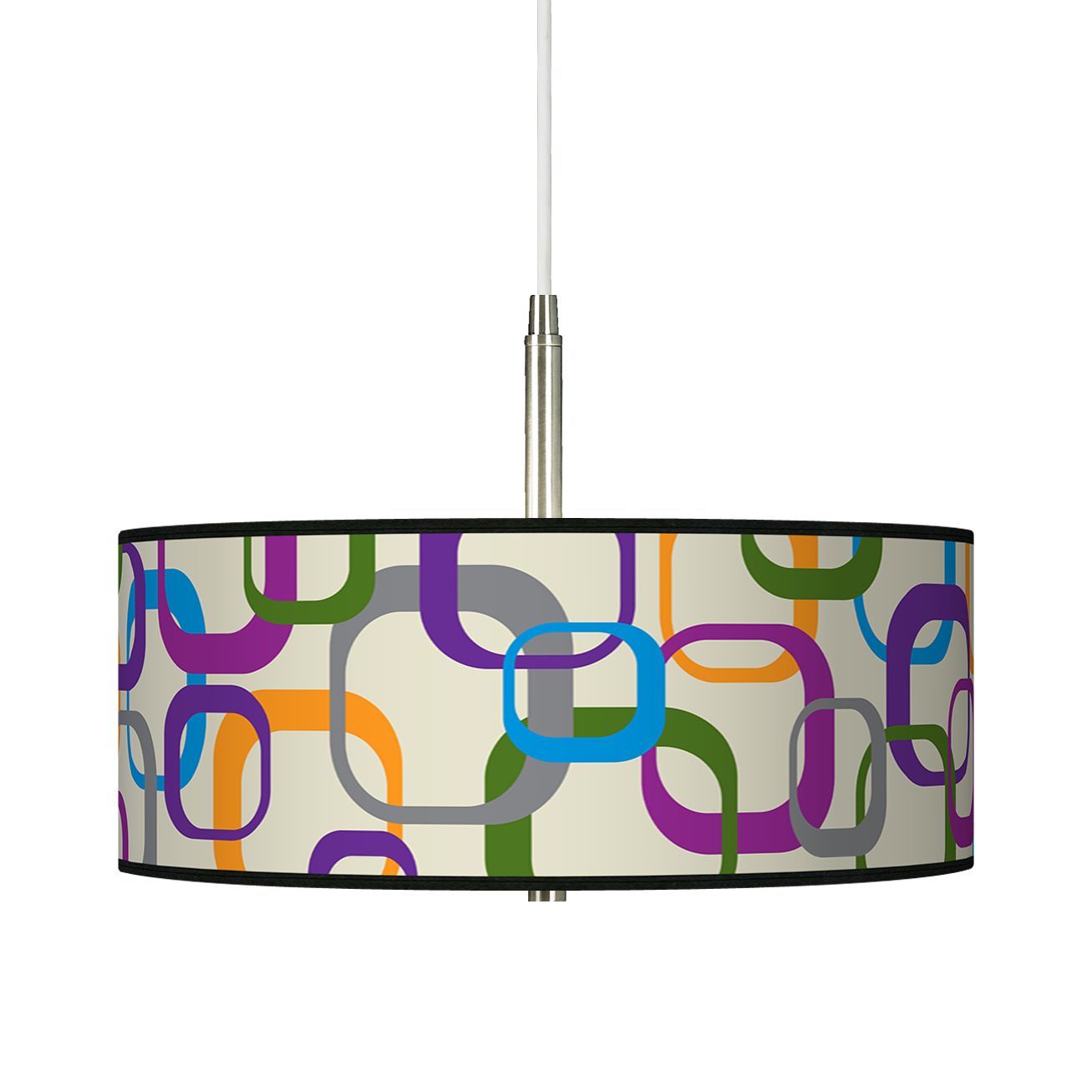 Retro Square Scramble Giclee Pendant Chandelier