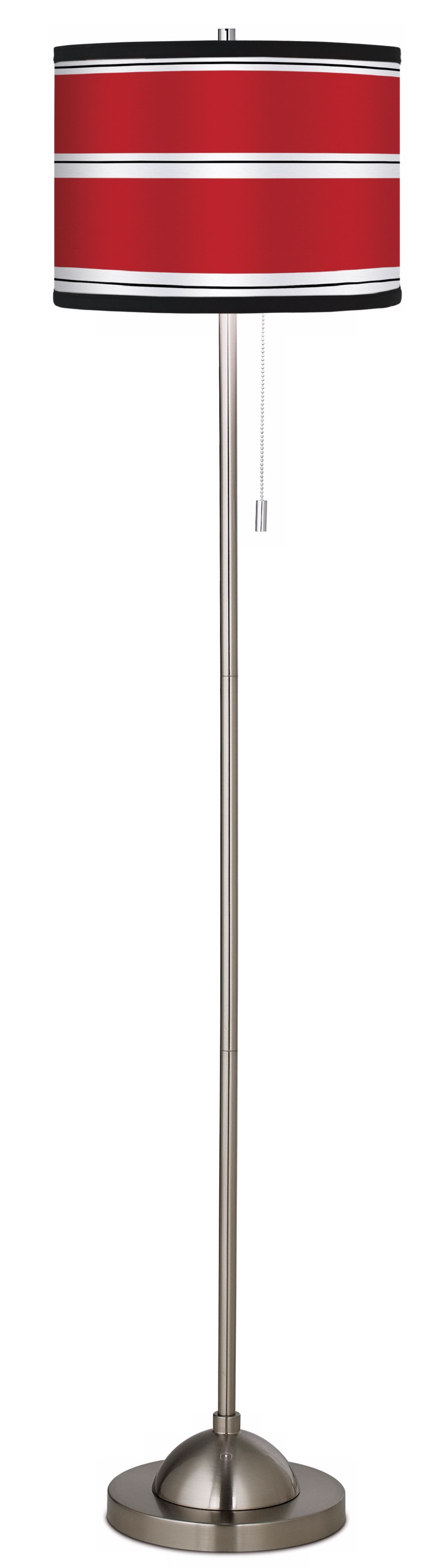 Giclee Red Stripes Pattern Shade Floor Lamp