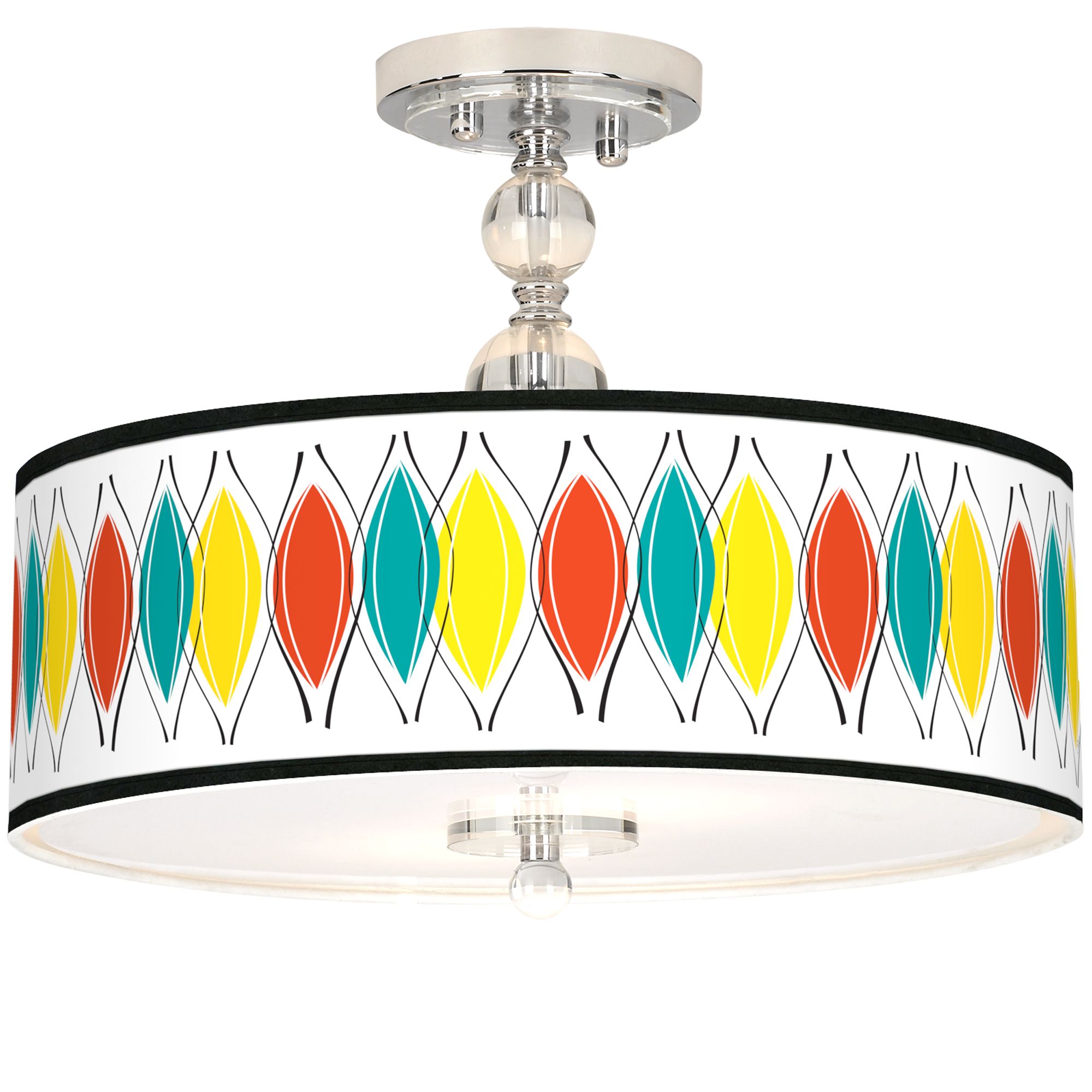 Harmonium Giclee 16" Wide Semi-Flush Ceiling Light