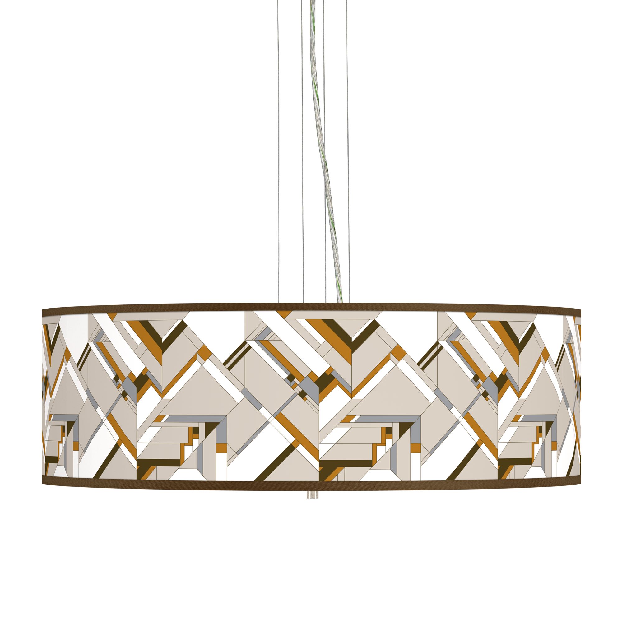 Craftsman Mosaic Giclee 24" Wide 4-Light Pendant Chandelier