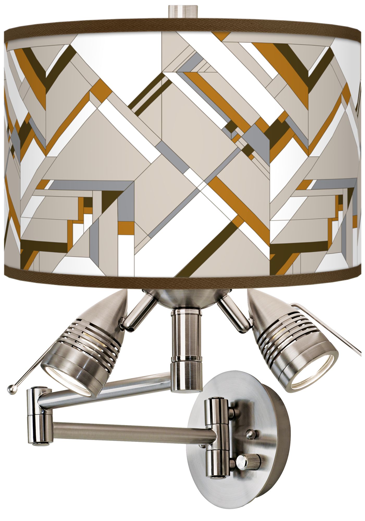 Craftsman Mosaic Giclee Plug-In Swing Arm Wall Lamp