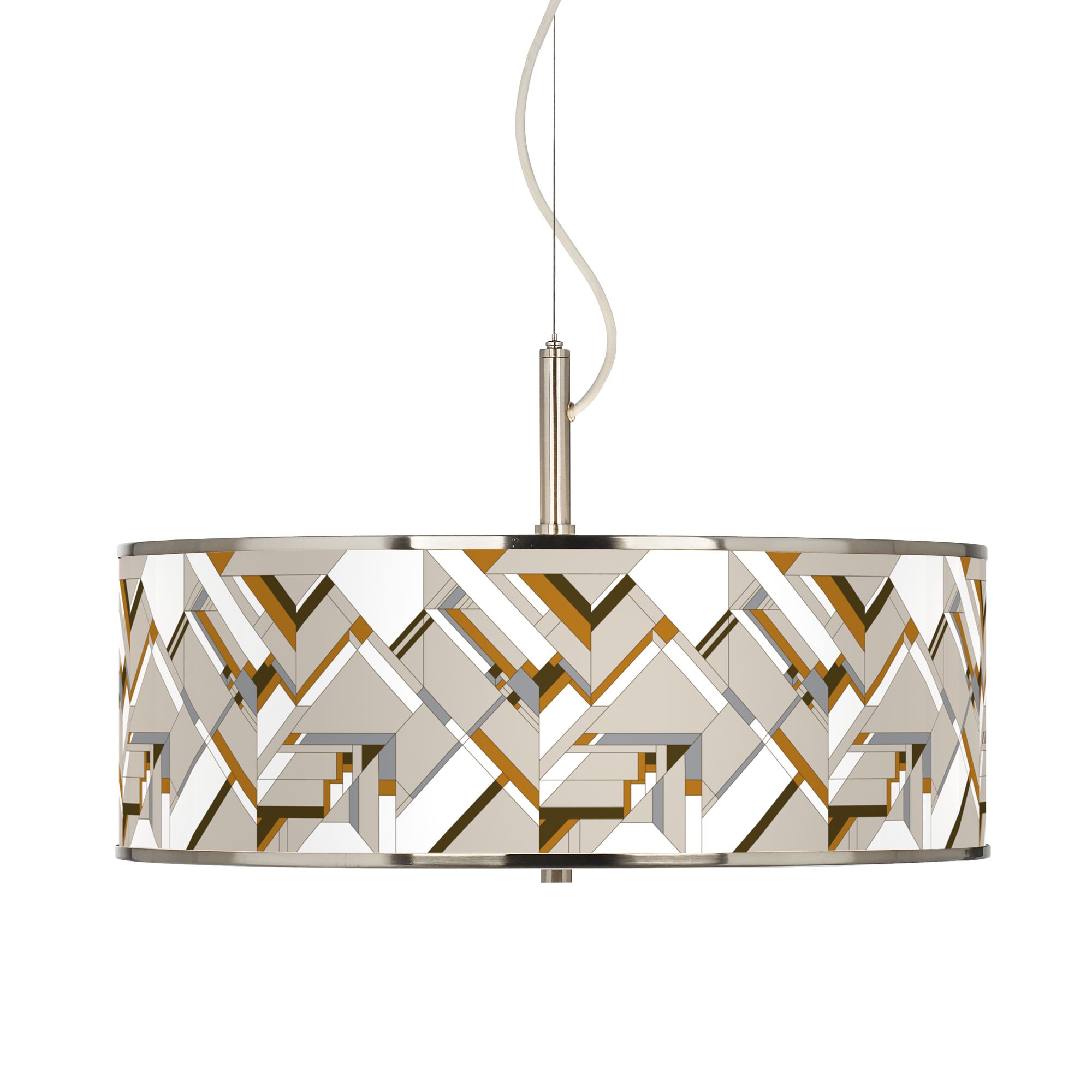 Craftsman Mosaic Giclee Glow 20" Wide Pendant Light