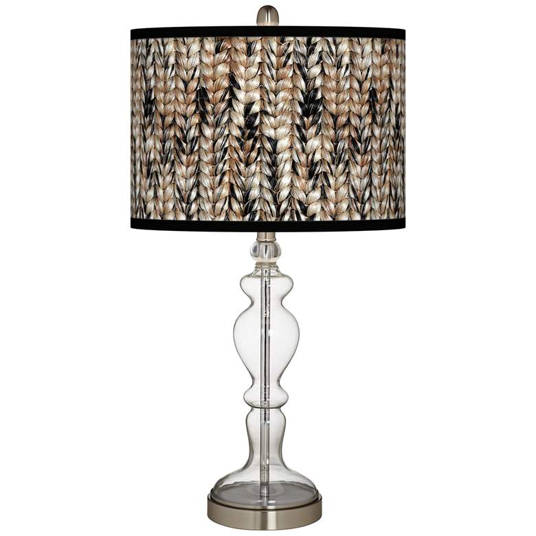 Braided Jute Giclee Apothecary Clear Glass Table Lamp