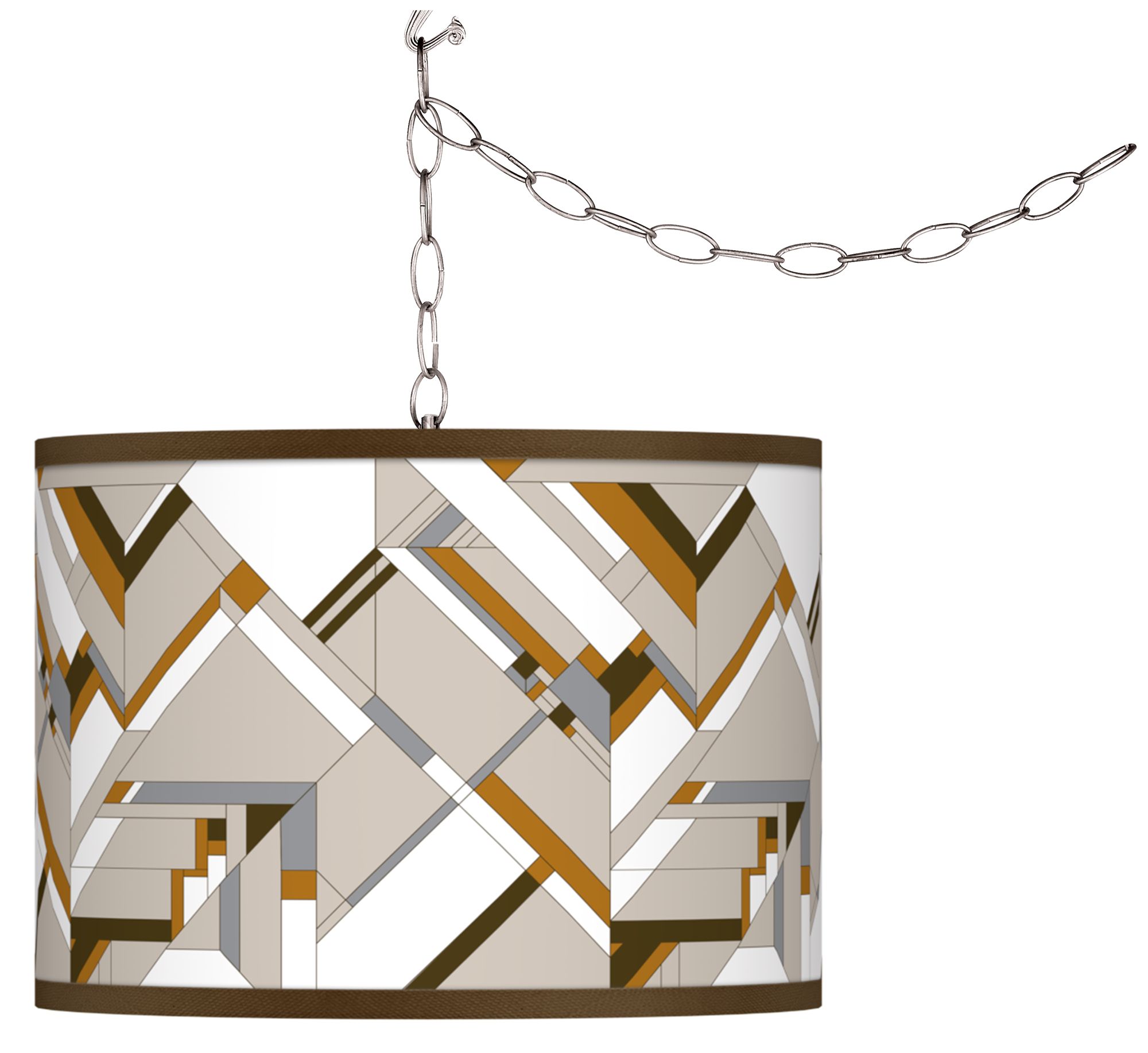 Craftsman Mosaic Giclee Glow Plug-In Swag Pendant