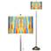 Tricolor Wash Brushed Nickel Pull Chain Floor Lamp