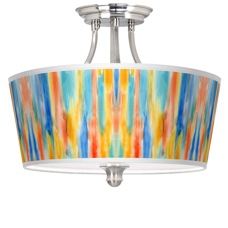 Tricolor Wash Tapered Drum Giclee Ceiling Light