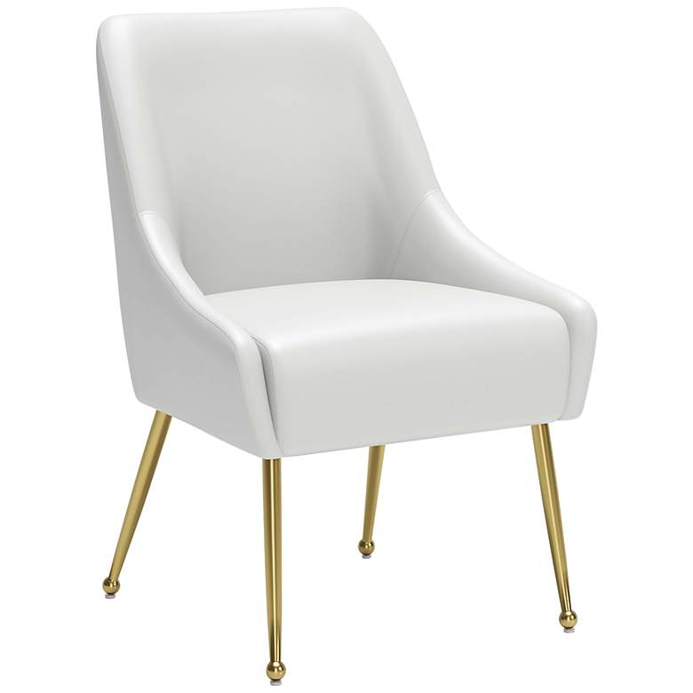 Zuo Madelaine White Faux Leather Dining Chair