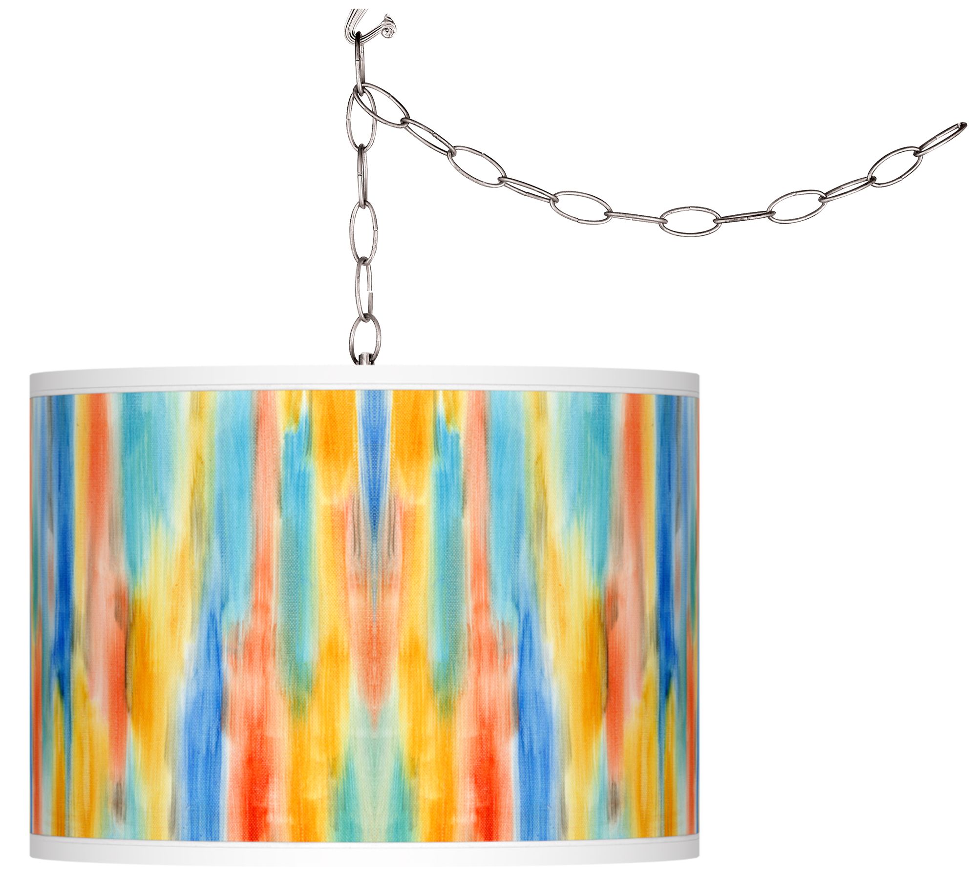 Tricolor Wash Giclee Glow Plug-In Swag Pendant