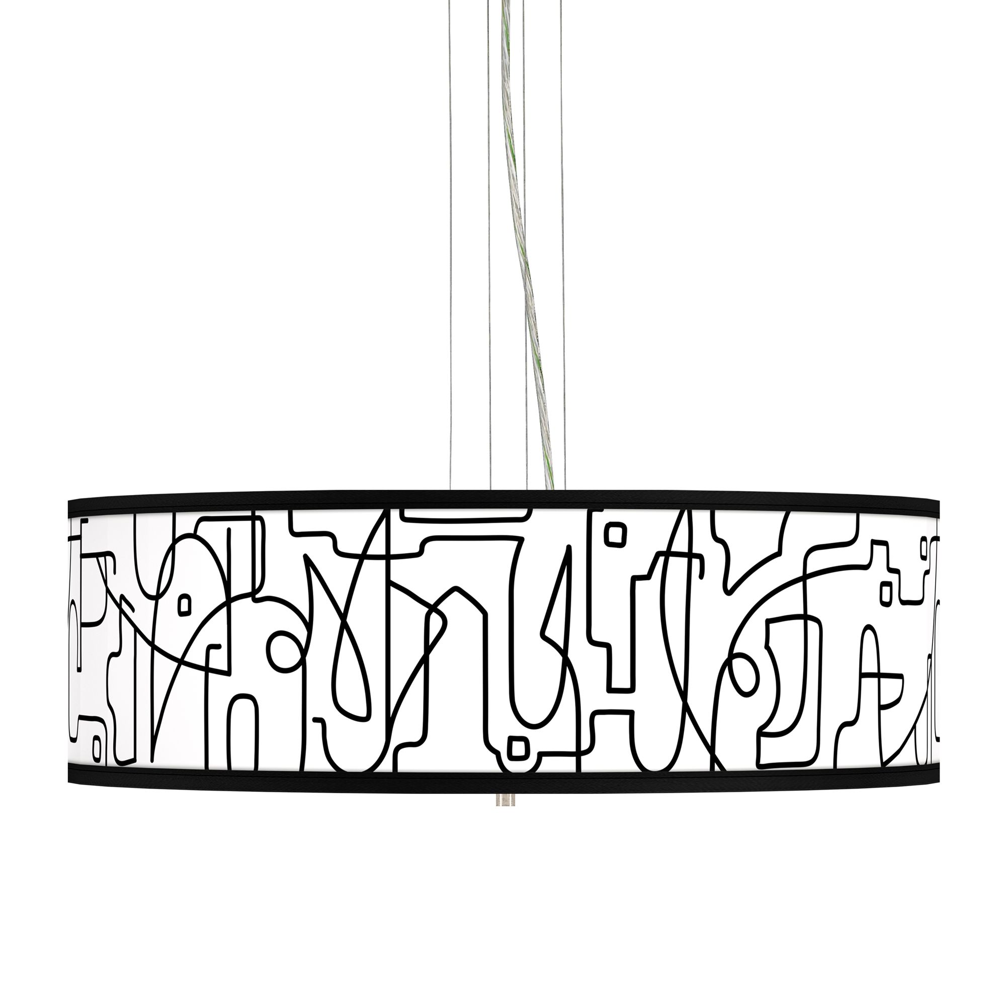 Scribble World Giclee 24" Wide 4-Light Pendant Chandelier