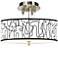 Scribble World Giclee 14" Wide Ceiling Light