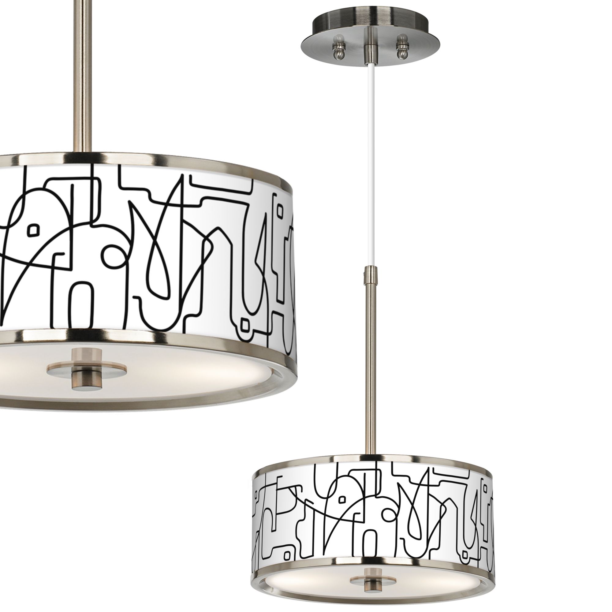 Scribble World Giclee Glow 10 1/4" Wide Pendant Light