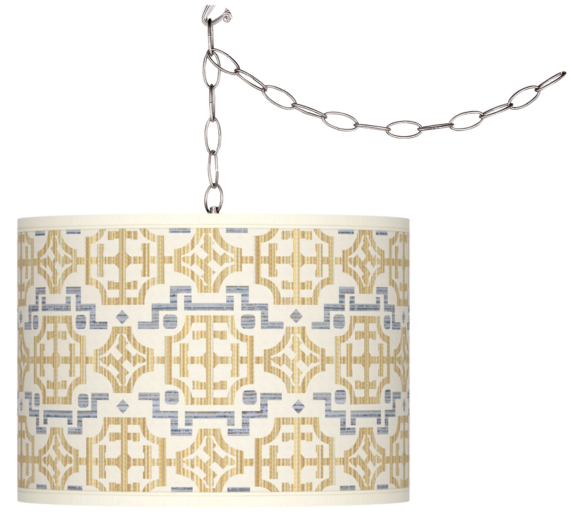 Willow Chinoiserie Giclee Glow Plug-In Swag Pendant