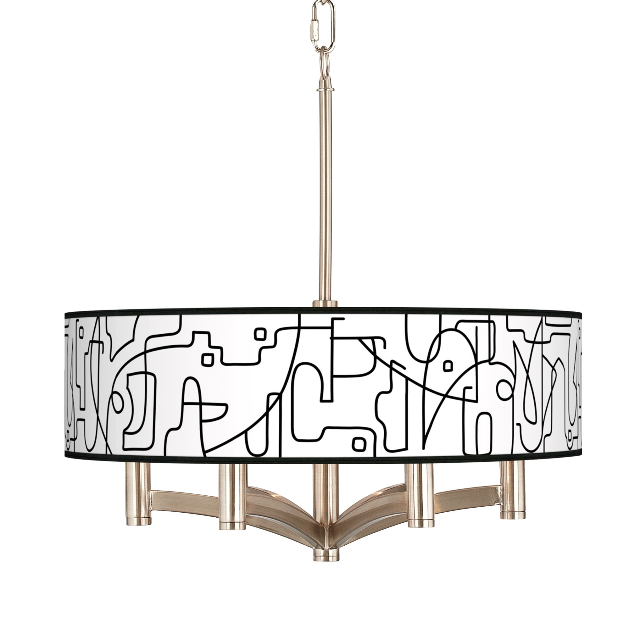 Scribble World Ava 6-Light Nickel Pendant Chandelier