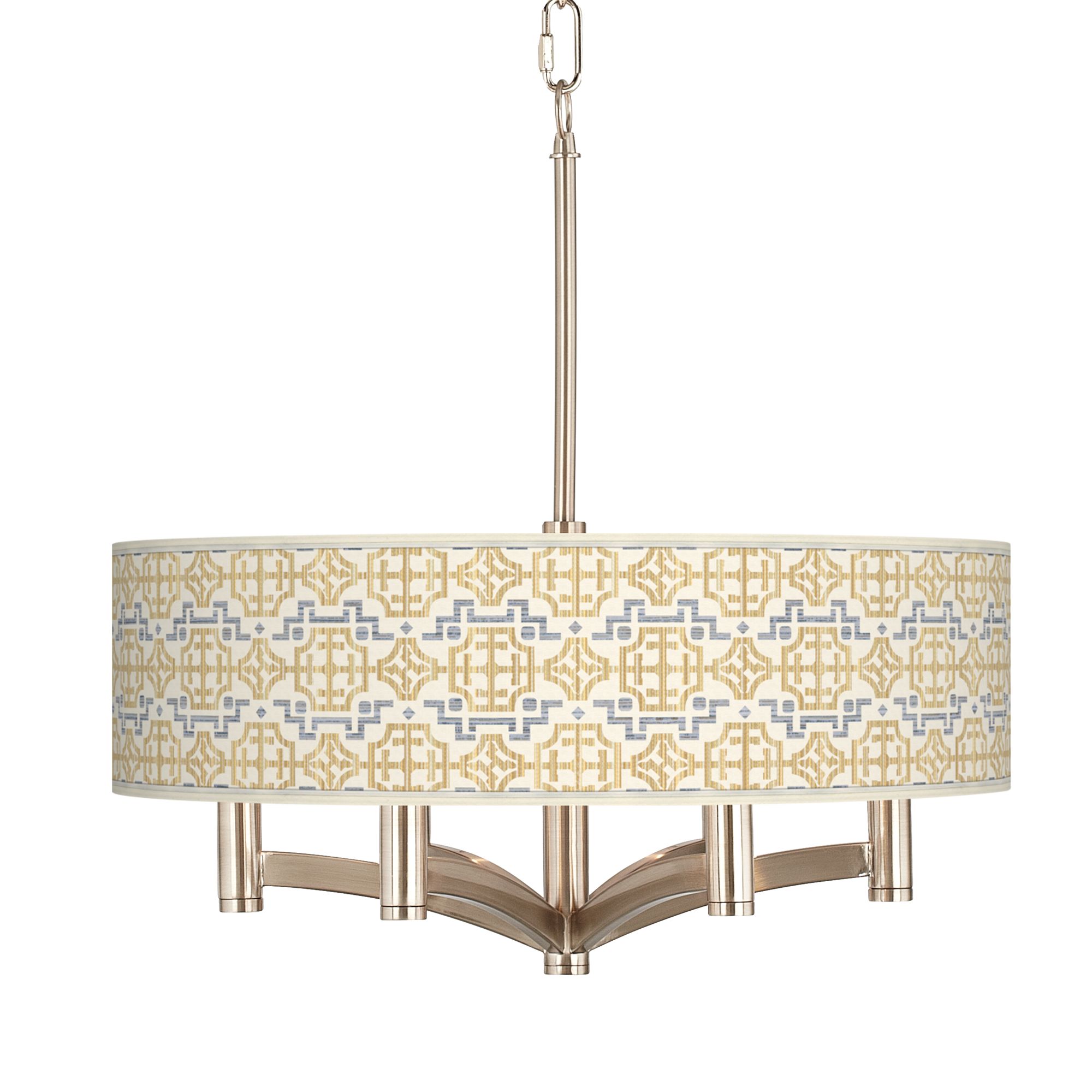 Willow Chinoiserie Ava 6-Light Nickel Pendant Chandelier
