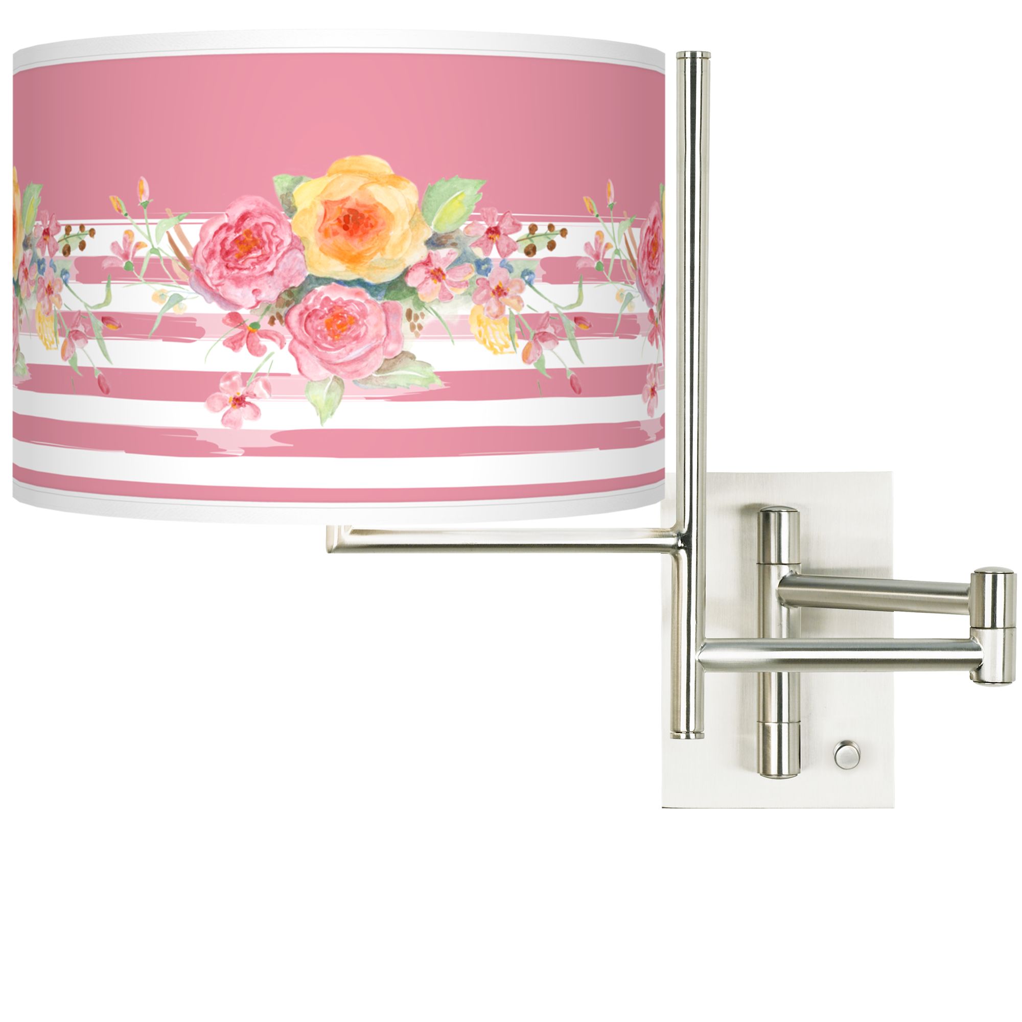Tempo Country Rose Plug-in Swing Arm Wall Lamp