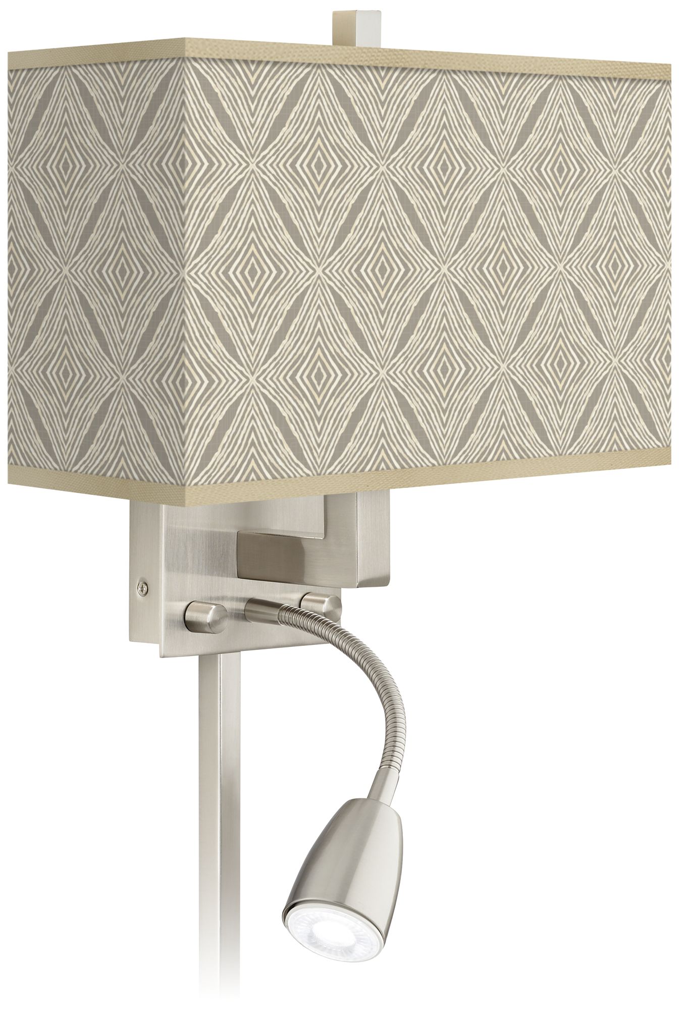 Moroccan Diamonds Giclee Glow LED Reading Light Plug-In Sconce