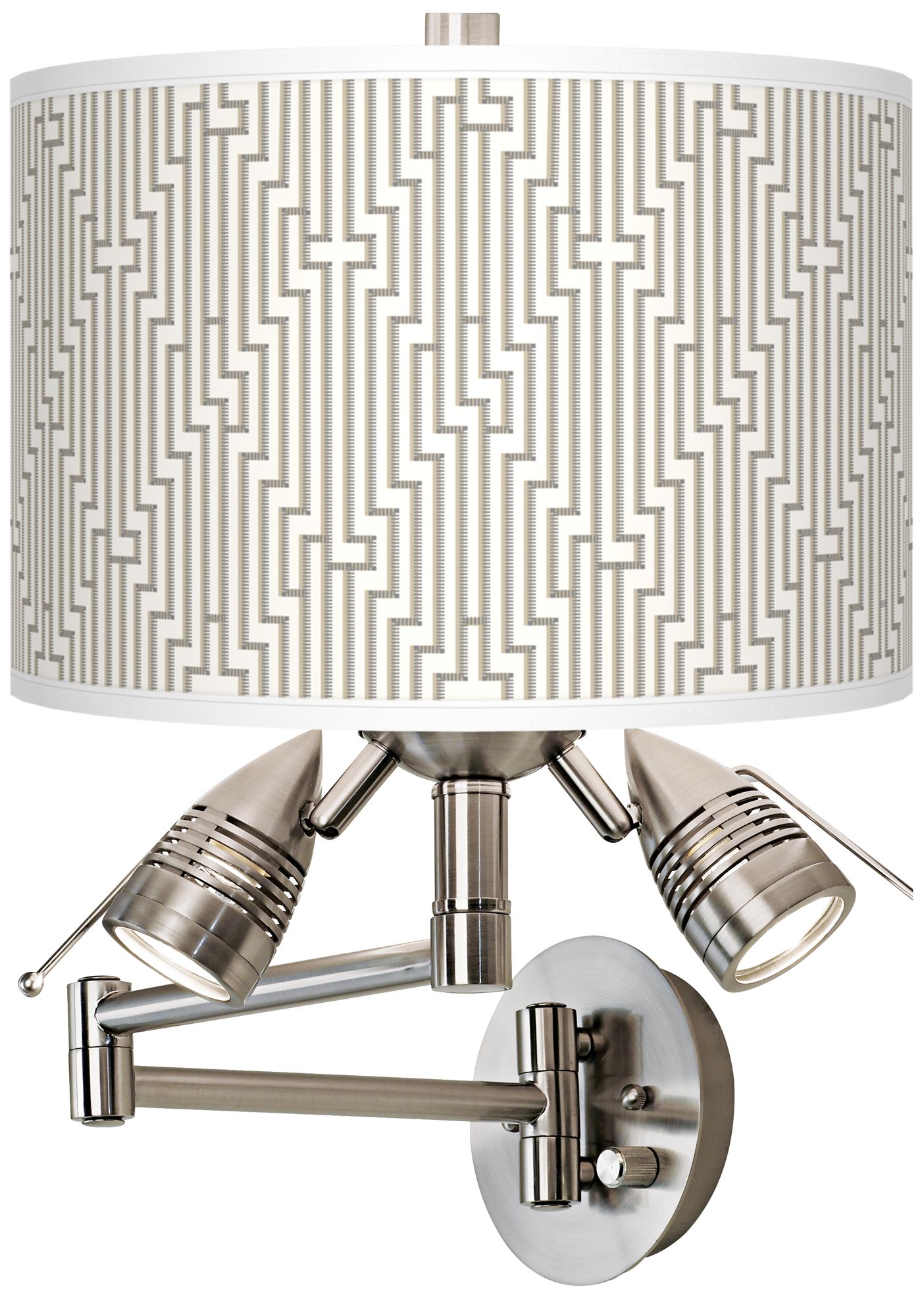Diamond Maze Giclee Plug-In Swing Arm Wall Lamp