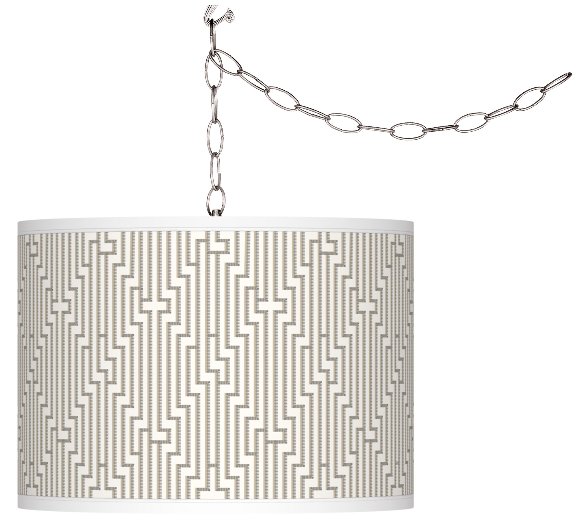 Diamond Maze Giclee Glow Plug-In Swag Pendant