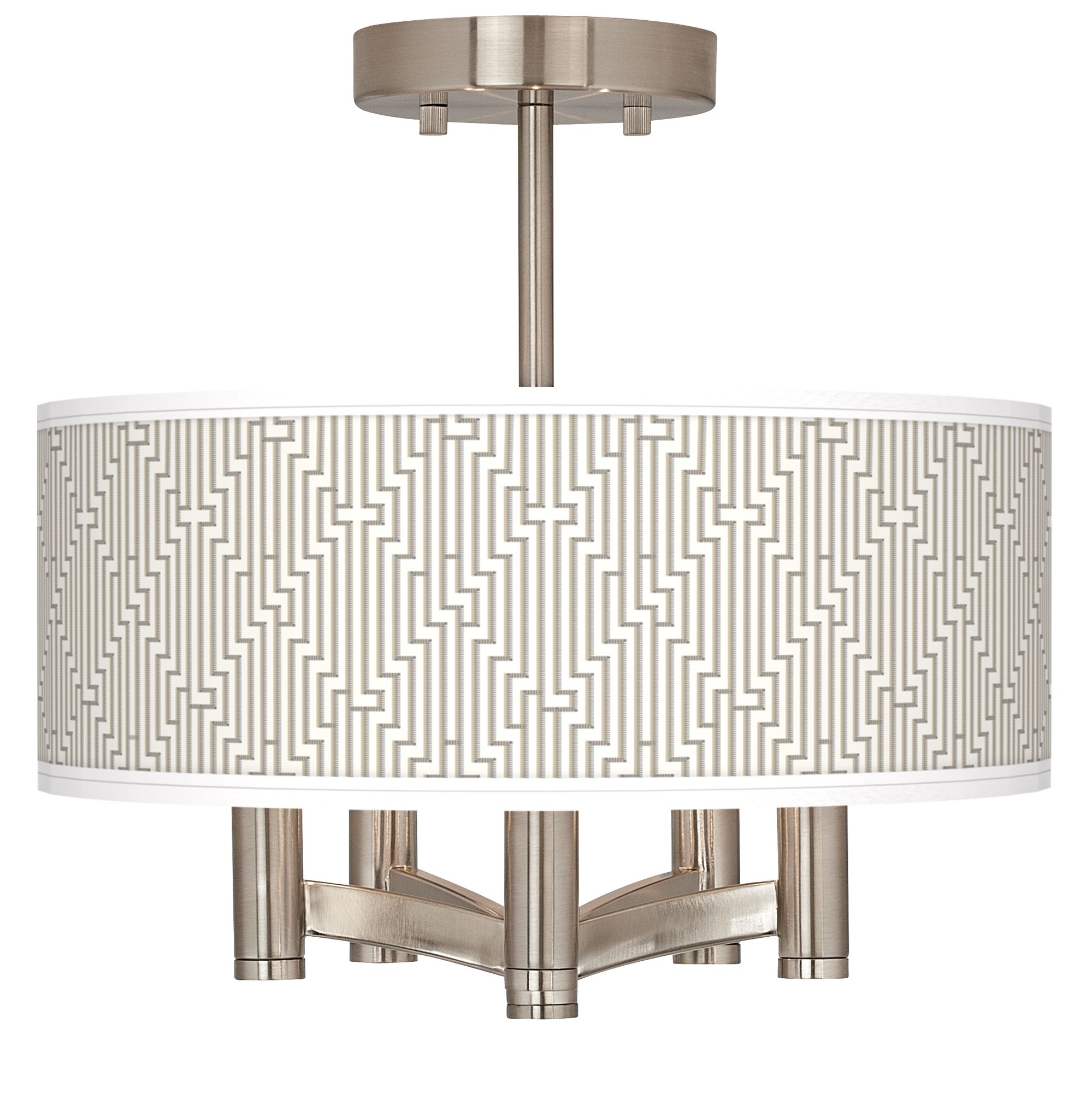 Diamond Maze Ava 5-Light Nickel Ceiling Light
