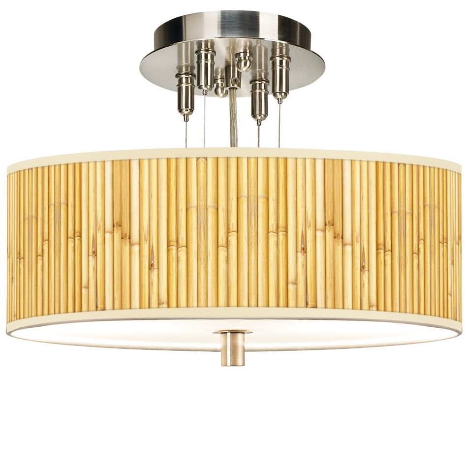 Bamboo Mat Giclee 14 Wide Ceiling Light 55d58 Lamps Plus