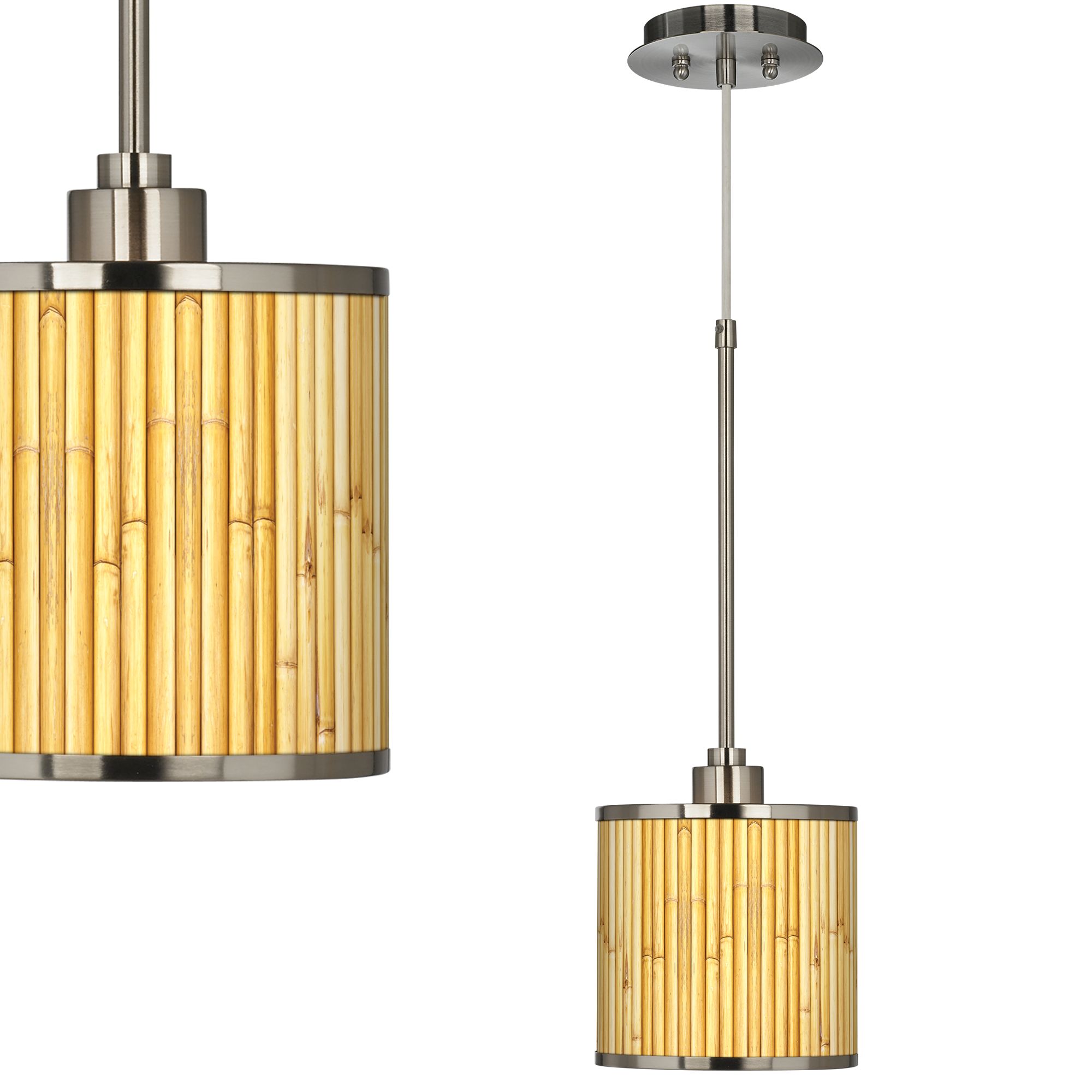 Bamboo Mat Giclee Glow Mini Pendant Light