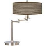 Cedar Zebrawood Giclee CFL Swing Arm Desk Lamp