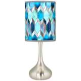 Blue Tiffany-Style Giclee Droplet Table Lamp