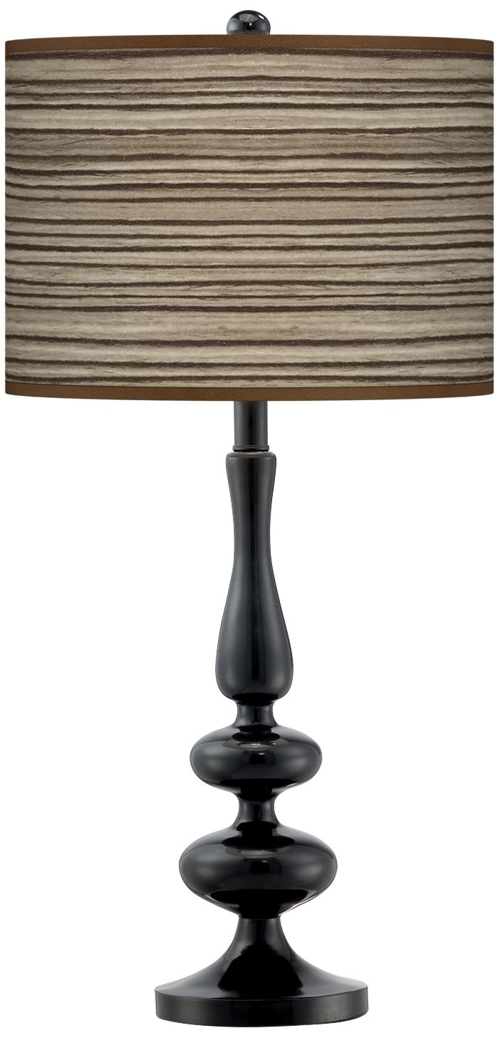 Cedar Zebrawood Giclee Paley Black Table Lamp