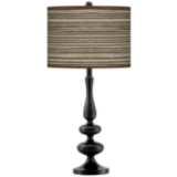 Cedar Zebrawood Giclee Paley Black Table Lamp
