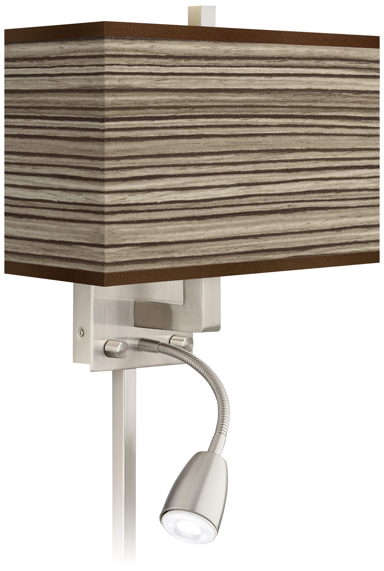 Cedar Zebrawood Giclee Glow LED Reading Light Plug-In Sconce