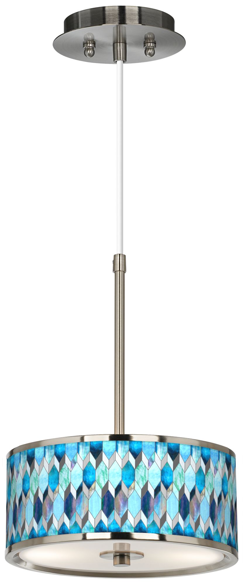 Blue Tiffany-Style Giclee Glow 10 1/4" Wide Pendant Light