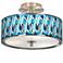 Blue Tiffany-Style Giclee Glow 14" Wide Ceiling Light