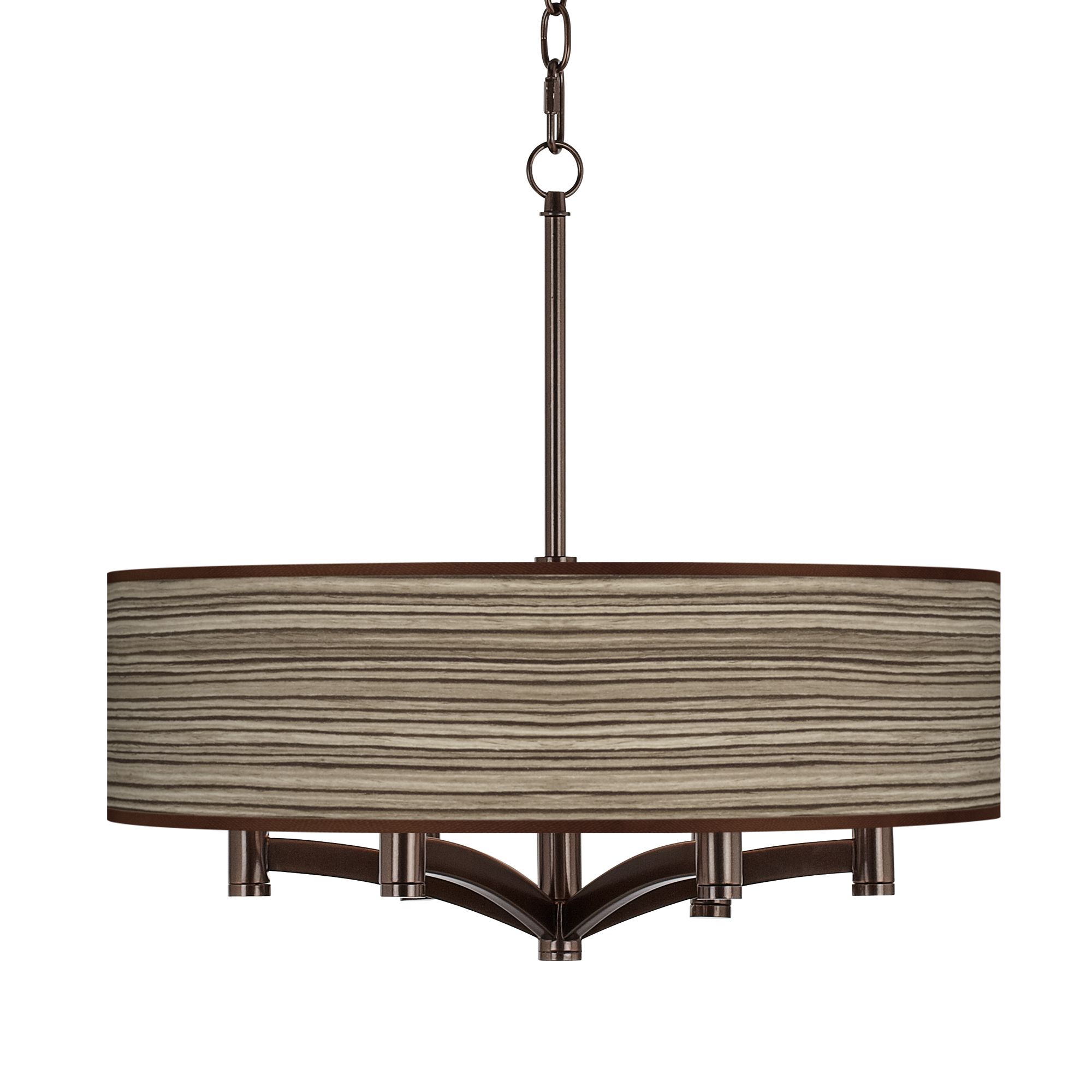 Cedar Zebrawood Ava 6-Light Bronze Pendant Chandelier