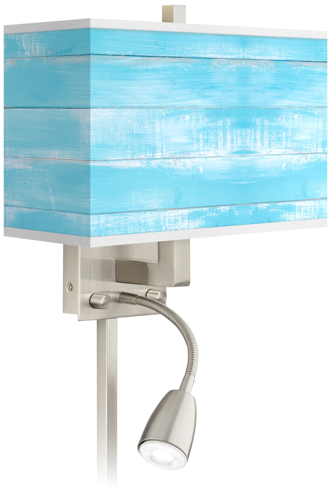 Barnyard Blue Giclee Glow LED Reading Light Plug-In Sconce