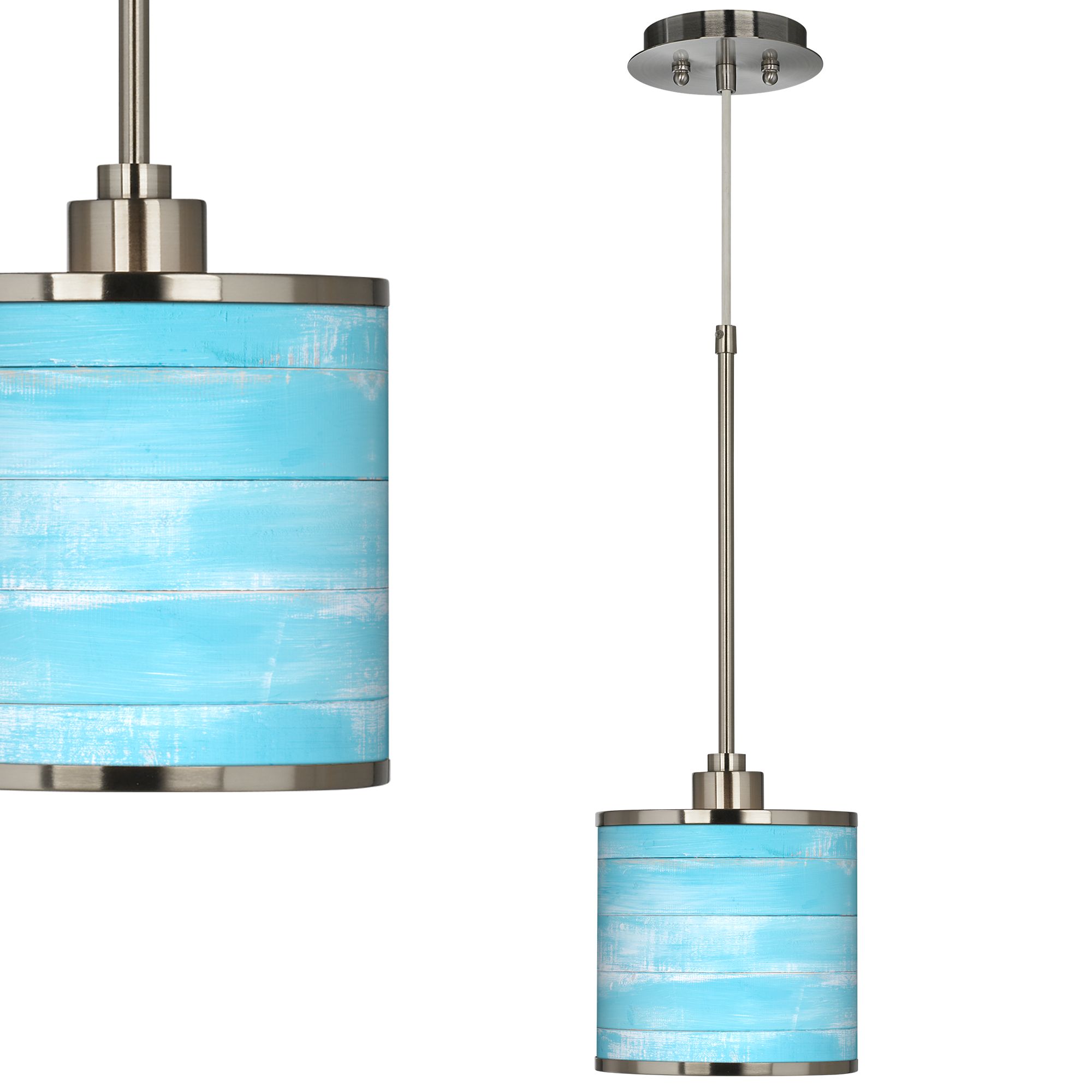 Barnyard Blue Giclee Glow Mini Pendant Light