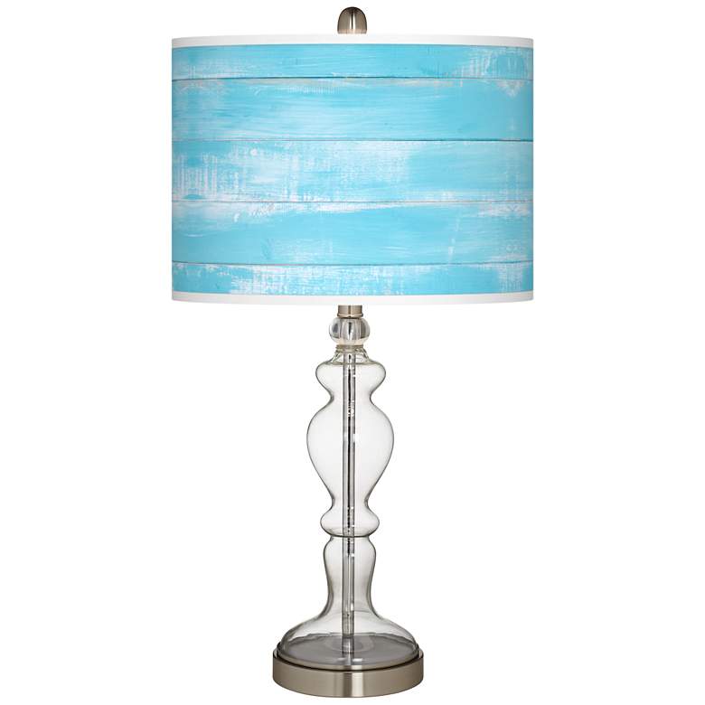 Image 2 Barnyard Blue Giclee Apothecary Clear Glass Table Lamp