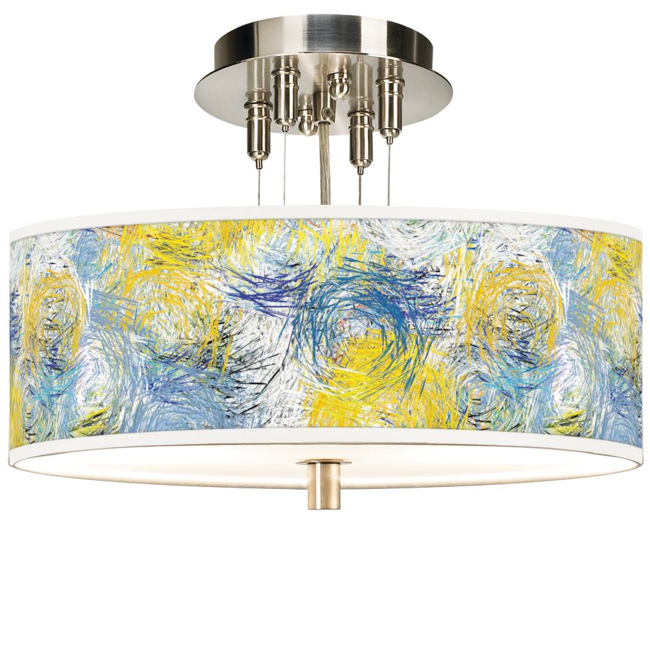 Starry Dawn Giclee 14" Wide Ceiling Light