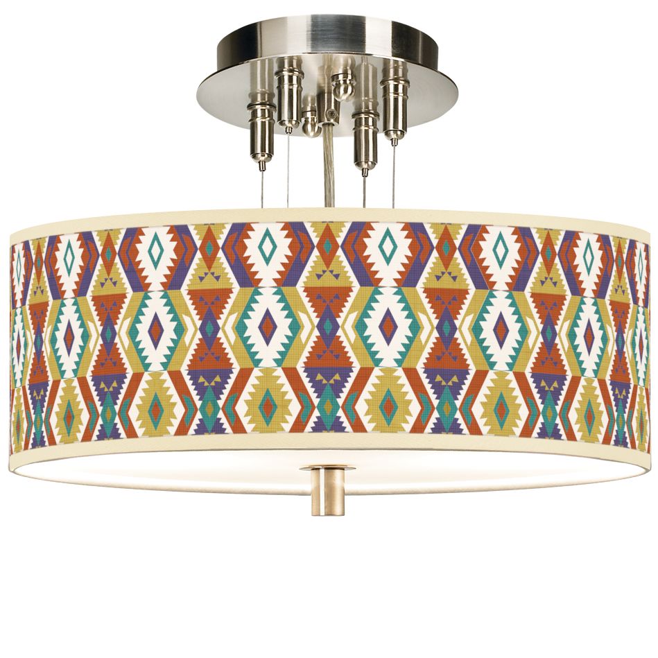 Southwest Giclee 14" Wide Ceiling Light