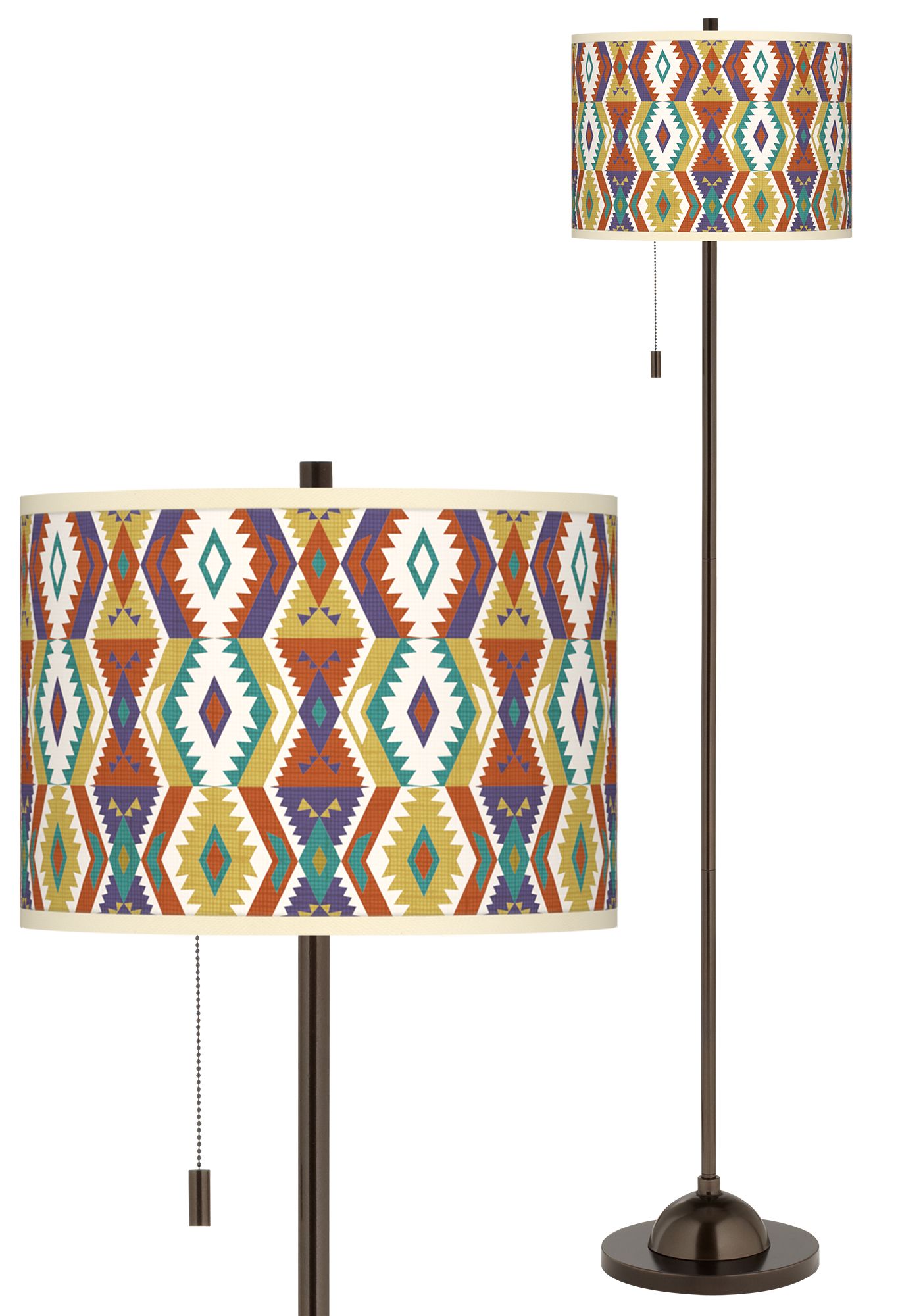 Southwest Bohemian Giclee Glow Bronze Club Floor Lamp 55H19 Lamps Plus