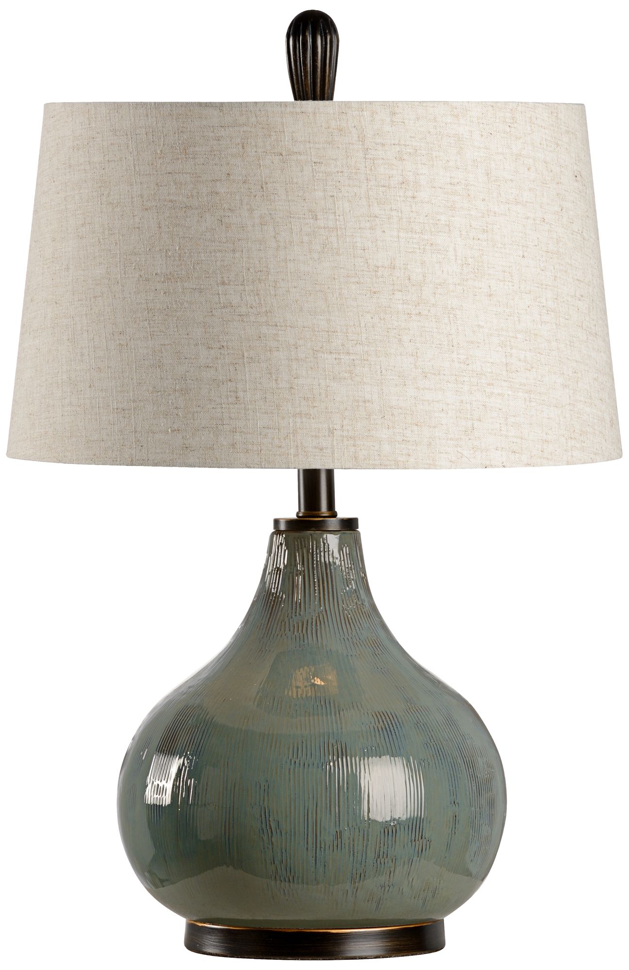 Wildwood Fig Moss Green Glaze Ceramic Table Lamp