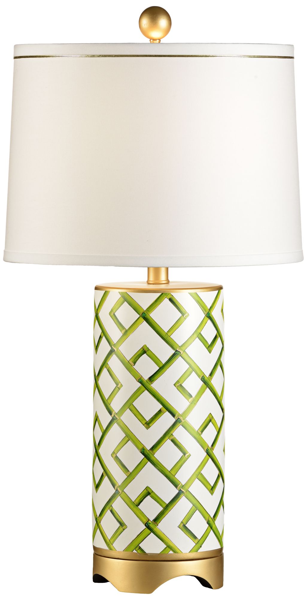 Wildwood Bamboo Squares Hand-Painted Porcelain Table Lamp