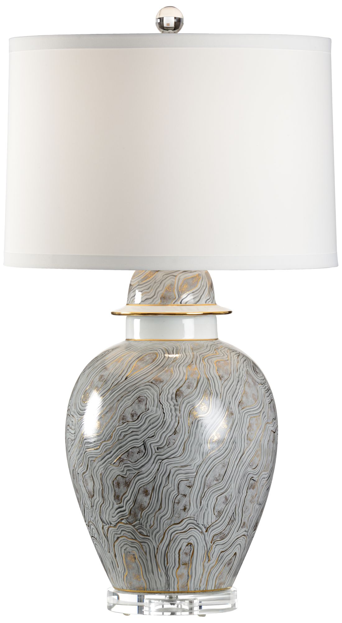 Wildwood Casper Gray Marbleized Porcelain Table Lamp