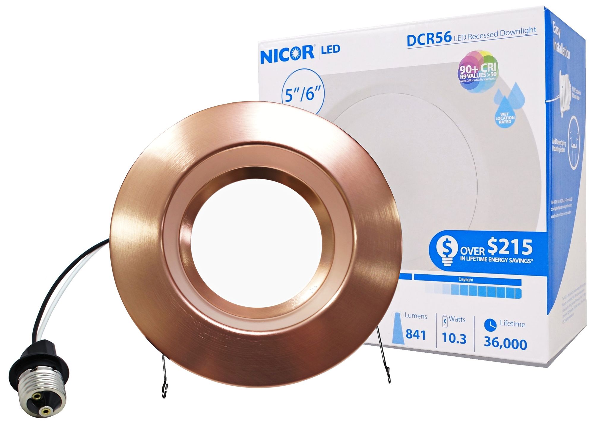 Nicor DCR 5"/6" Aged Copper 10.5W LED Retrofit