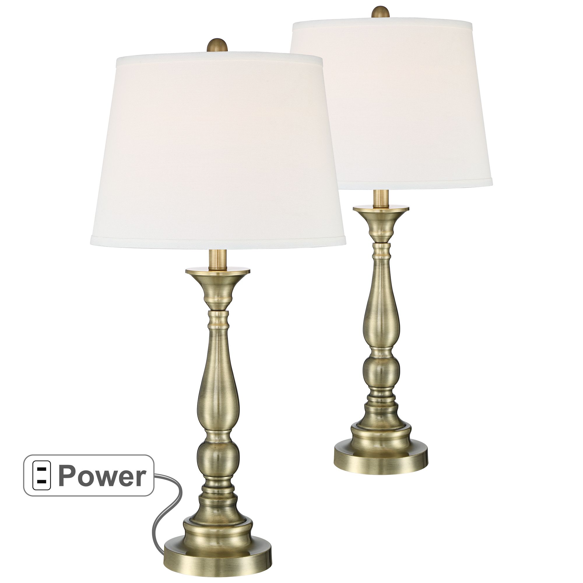 Sophie Brass Metal Table Lamp Set of 2